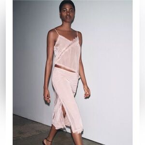 Zara ORGANZA STRAP TOP & Skirt set